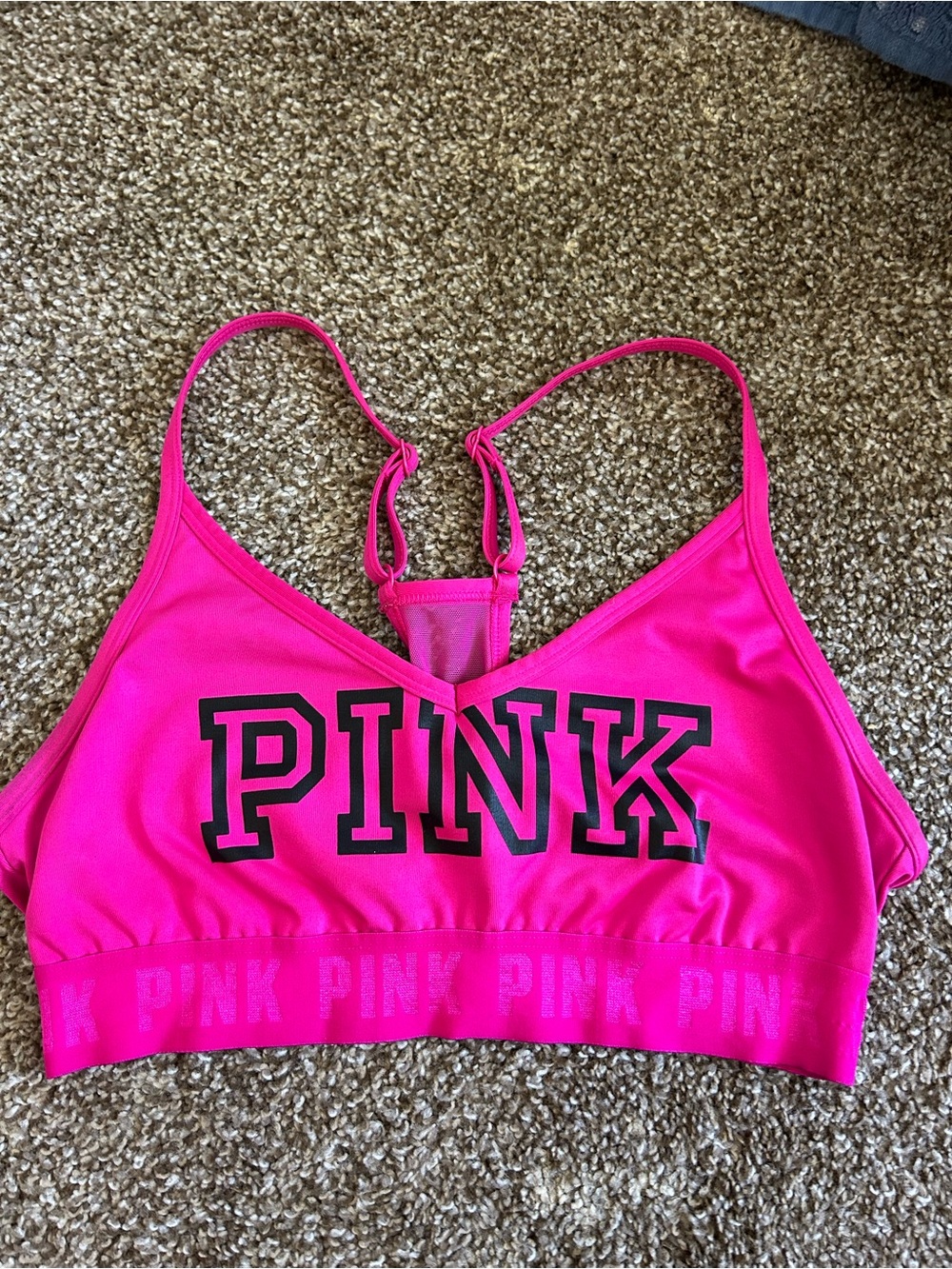 PINK Victoria's Secret Neon Pink Logo Bralette